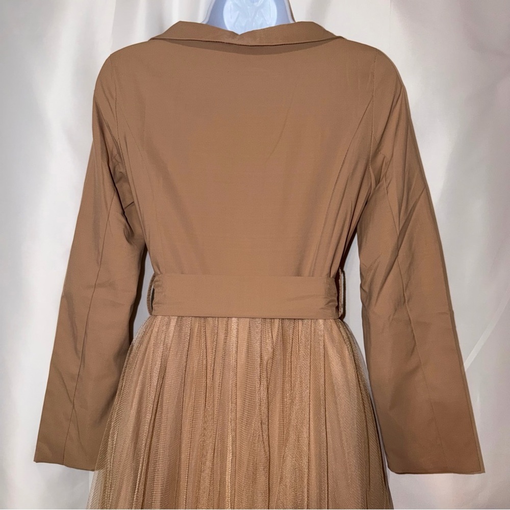 Vintage Queen Family Studio Trench Coat Midi Dress Tan - Child M - X-Small Adult - Picture 5 of 8